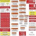 48 Pack PV Solar System Install Label Kit,Photovoltaic Safety Stickers,Photovoltaic Power Source Labels,Electrical Panel Labels,Solar PV Safety Warning Stickers