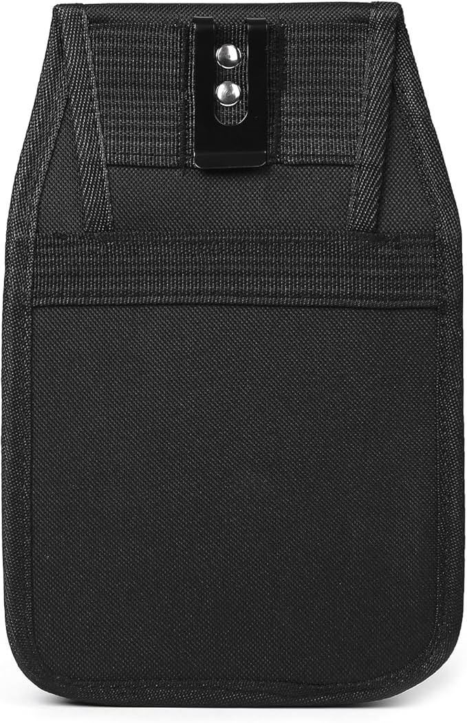 Small Tool Pouch with Belt Clip,Tool Belt Pouches,Electrician Tool Pouch.Mini Organizer Pocket Attachment for Tool Belt,5 Pockets and Heavy-Duty Metal Belt Clip Attachment.…