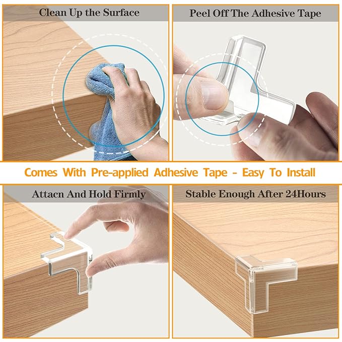 14 Pack Clear Corner Protectors, T-Shaped Table Edge Guards, Baby Safety Bumpers, Furniture & Sharp Corner Proofing Covers