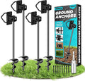 Ground Anchors Screw in, Multi-Purpose Trampoline Stakes Heavy Duty, 3" Wider Spiral Mobile Home Anchors Hurricane Earth Anchor for Trampoline, Storage Shed, Swing Sets, Carports