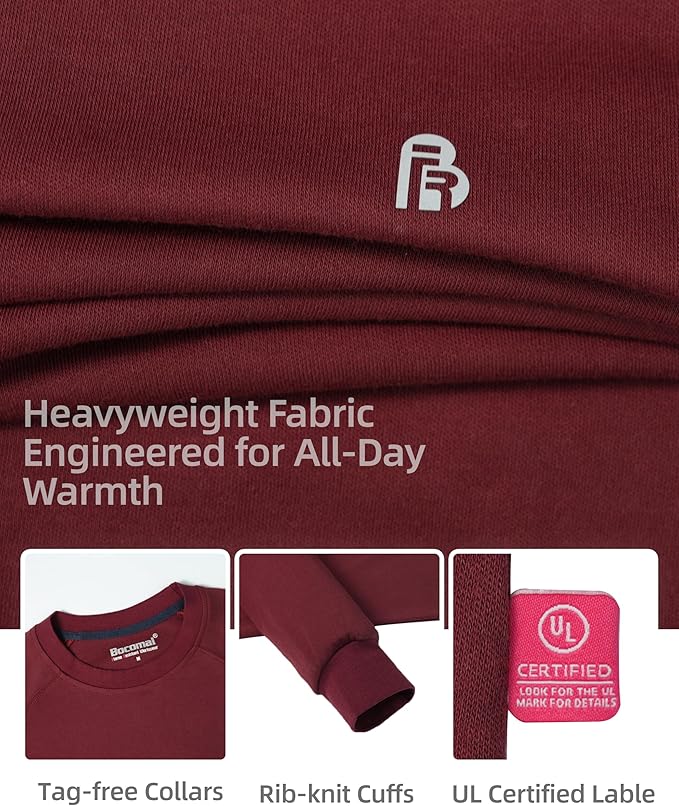 BOCOMAL FR Shirt 7oz Heavyweight Flame Resistant Shirts for Men Fire Retardant Long Sleeve Crew Work Shirts CAT2