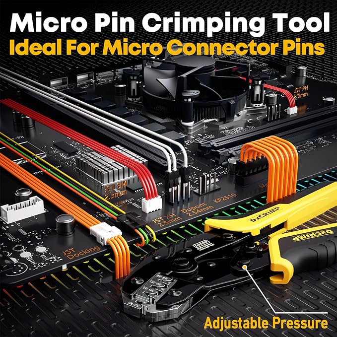 Crimping Tool Connector Kit, 20 Types of JST-XH/SYP 2.5mm and 2.54mm Connectors, 32-20 AWG Crimping Pliers Compatible JST, Dupont, KF2510, Molex, Futaba, for Hitec Spektrum RC