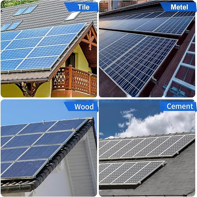 L Foot Solar Mount, Aluminum Alloy Photovoltaic Panel Mounting Bracket, Photovoltaic Mount for Roof PV System Waterproof & Weather Proof,Strong Load (10PCS)