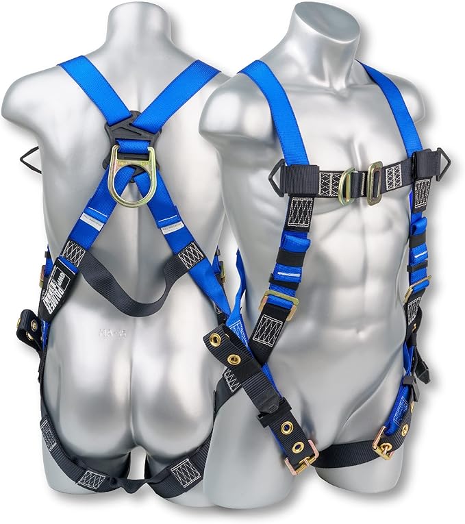 Palmer Safety Construction Harness 5 Point Adjustment, Back D-Ring, Grommet Legs, Multiple Styles I OSHA ANSI Compliant