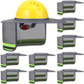 Vicenpal 10 Pcs Hard Hat Shade Full Brim, High Visibility Sun Visor Neck Shade with Reflective Strip, Hard Hat Accessories for Men Women Construction Use(Grey)
