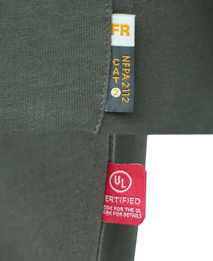 KONRECO FR Shirts for Men Crewneck 6oz Jersey Lightweight Flame Resistant Work T Shirt NFPA2112 CAT2