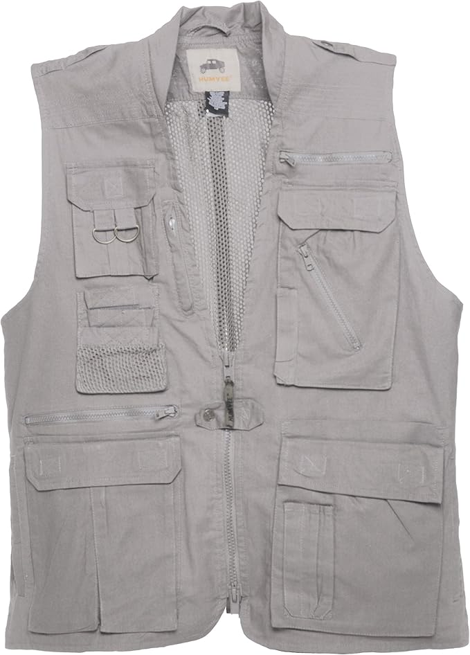 Humvee Utility Vest with 21 Pockets -Travel, Safari, Hunting, Camping, 100% Cotton, Tactical Jacket for Men & Women