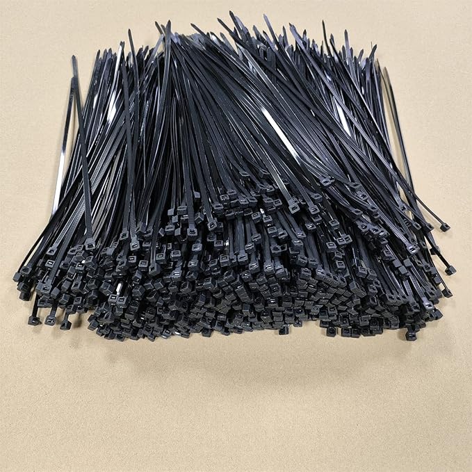 Zip Ties 1000 pcs 8 inch Cable Zip Ties, Premium Plastic Wire Ties with 40 LBS Tensile Strength, UV Resistant Cable Ties, Black Nylon Tie Straps