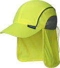 A-SAFETY Mens UV Sun Protection work Cap Safari Hike Cap with Reflective Neck Flap Fishing Orang Yellow Hat