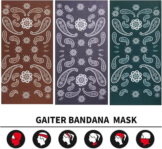 Neck Gaiter Face Cover Bandana Mask Scarf, Breathable Sun& Dust-proof for Cycling Running Fishing Hiking