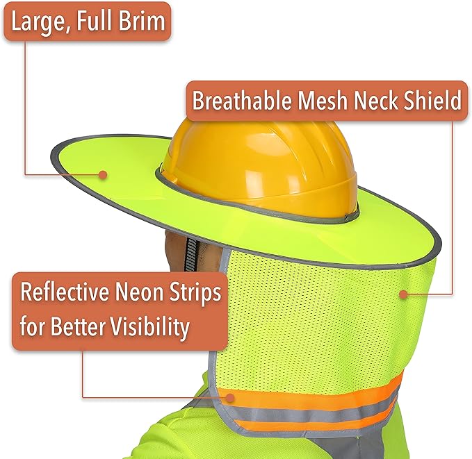 UNCO Hard Hat Sun Shield, Mesh Sunshade, Visor, Neck Shade