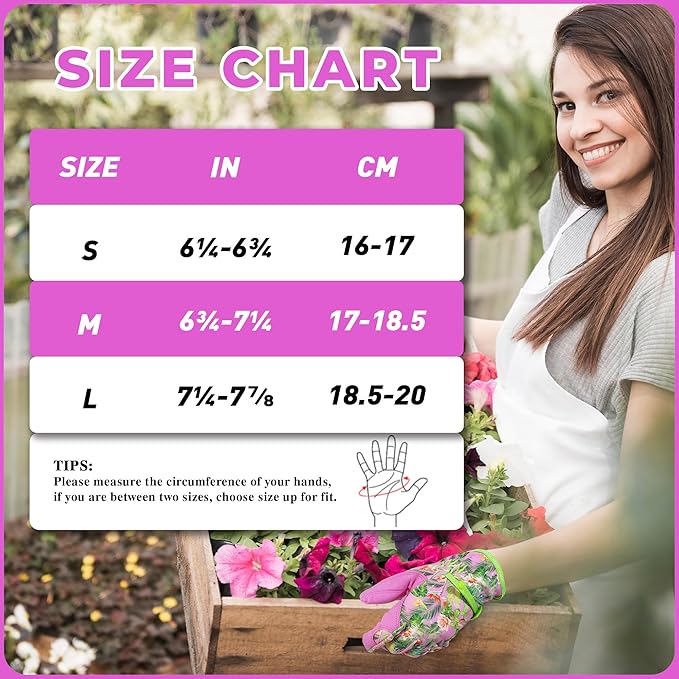 HANDLANDY Work Gloves for Women, Breathable Leather Gardening Glove for Yard Maintenance, Hand Protection with Touch Screen