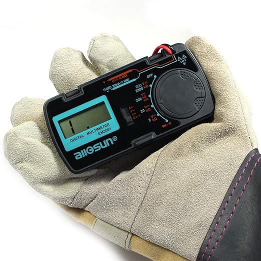 ALLOSUN-EM3081 Digital Multimeter/DMM/Multi Tester Amp/Ohm/Volt Meter/Diode and Continuity Test Pocket Size
