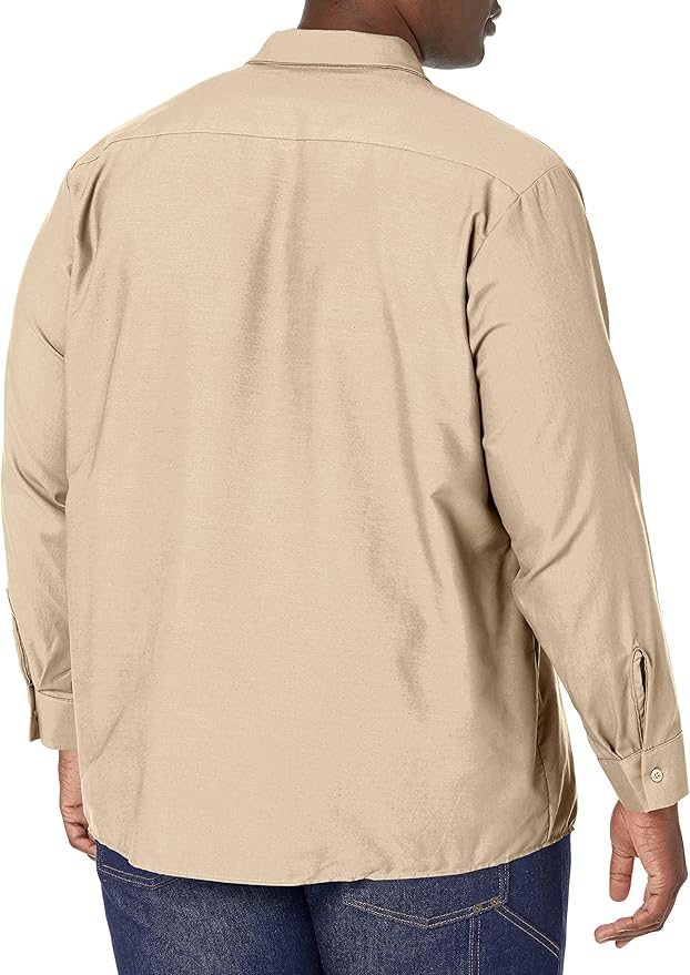 Red Kap Men's Long Sleeve Industrial Work Shirt | Moisture Wicking Button Up, Wrinkle Resistance Fights Fading & Stains