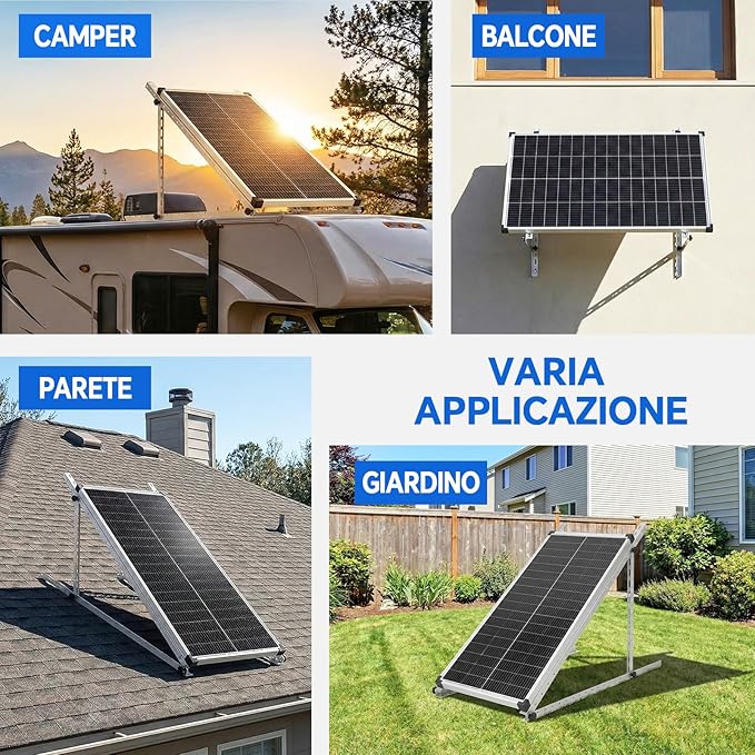 45 Inch 2 Sets Solar Panel Mounting Brackets Kit 0-90 Adjustable Solar Panel Tilt Mount Brackets for 100-400W Panels Windproof for Roof,RV,Ground,Boat and Off-Grid. (2Sets)