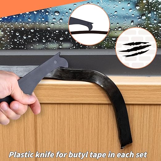 Black Butyl Seal Putty Tape 1 Inch x 30 Feet(4 Pack),Leak Proof Butal Tape for RV Repair, Window, Boat Sealing, Glass and EDPM Rubber Roof Patching