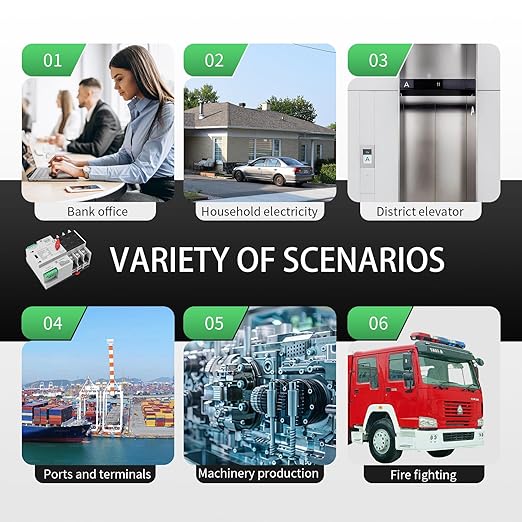 63Amp AC 220V Automatic/Manual Transfer Switch 3P 50/60Hz, 3POLE 63A Mini ATS Solar Auto Dual Power Switch for Home, Din Rail Mounted Cn Automatic Changeover Fast Transfe for Rv, Lv Power