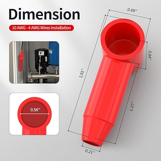 20pcs Battery Terminal Cover Silicone Battery Terminal Protector Boot Fit for 10 AWG - 4 AWG Wire Terminal for Power Junction Block Automotive Car Truck