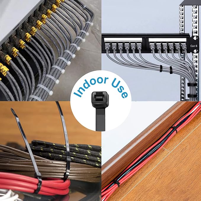 Zip Ties 14 inch (100 Pack), Black, 50lb Tensile Strength, UV Resistant Cable Ties for indoor and outdoor by SKALON