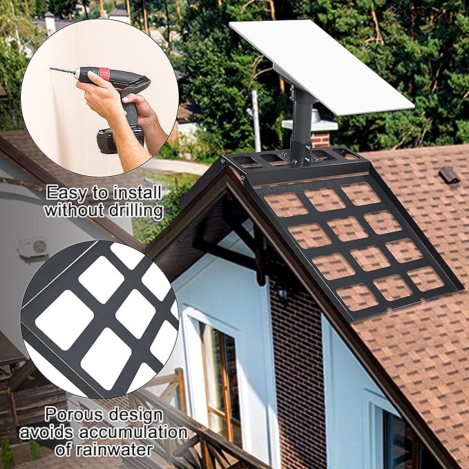 Roof Mount for Starlink,360° Rotatable Roof Ridge Mounting Kit for Starlink Gen 3,Fits for V3 Starlink Standard Dish,No Drilling Required,Alloy Steel Material,Black