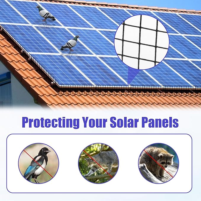 Solar Panel Bird Mesh Kit 6in x 100ft，Bird Deterrent PVC Wire, Bird Guard for Solar Panel Proofing to Prevent Pigeons Nesting Under Roof Solar Panels