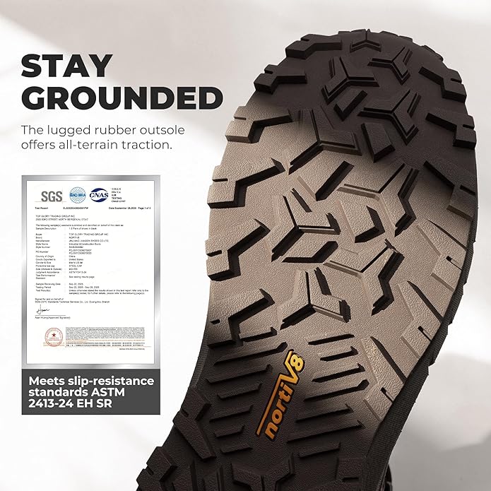 NORTIV 8 Composite Toe Boots for Men ASTM F2413-24 Safety Work Boots Lightweight Anti-Fatigue Non-Slip with Zipper for Warehouse Construction, Terrascope-nano