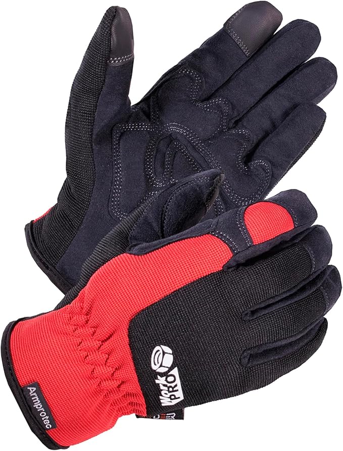 SKYDEER Mens Work Gloves, Touch screen Utility Mechanic Gloves, Flexible Breathable Fit and Padded Knuckles & Palm Protection (SD8821/M)