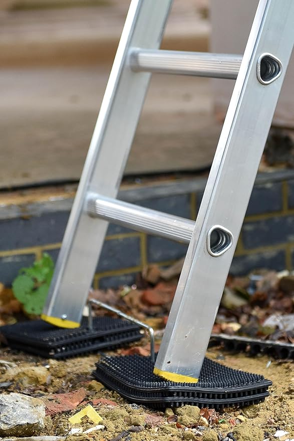Ladder Stabilizer & Leveler – Non-Slip Safety Base for Ladders on Uneven Ground, Grass, Gravel & Soft Surfaces – Prevents Sinking, Durable Ladder Safety Accessory for Home & Jobsite
