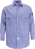 BOCOMAL FR Shirts Flame Resistant NFPA2112/CAT2 6.5oz Light Weight Printed Fire Retardant Plaid Shirt