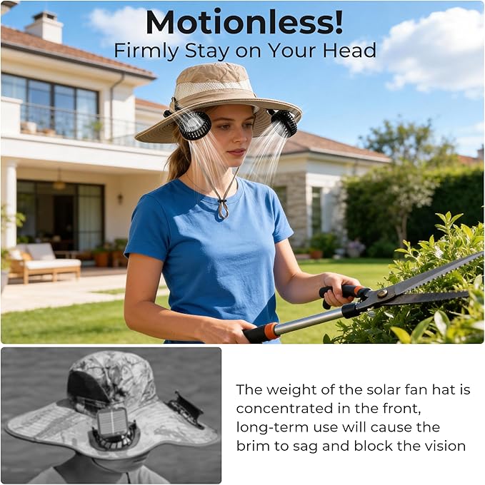 AMACOOL Bucket Hat Fan Pro, Gifts for Father Dad Husband, Fishing Essentials for Men Women, Camping Hiking Beach Gardening