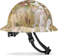 Acerpal Full Brim Vented Camo Design Matte Finish OSHA Construction Hard Hat with 6-Point Suspension