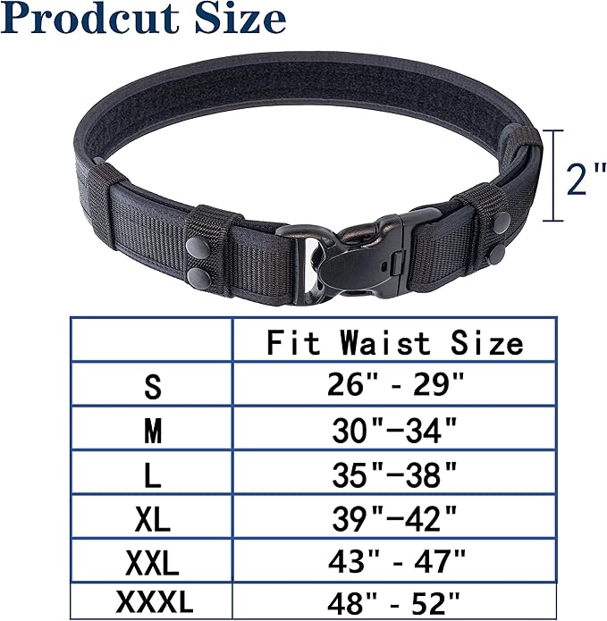 Duty Belt Law Enforcement Police Correctional Officer Security Belts 2 Keepers 2"/2.25" Wide