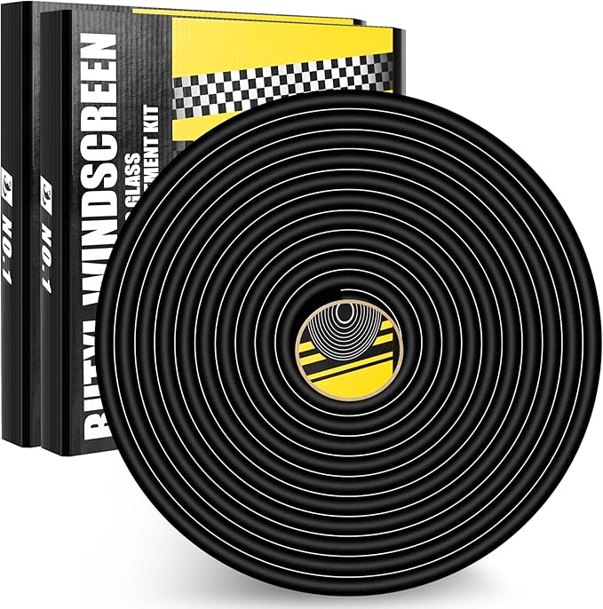 Butyl Rubber Tape Headlight Glue Sealant Rope 14.8Ft Diameter 9.5mm Butyl Putty Foam Strip Butyl Rubber Caulk Sealer for Automotive(Car RV Truck Marine) Window Door Windshield Sealing - Black, 2 Rolls
