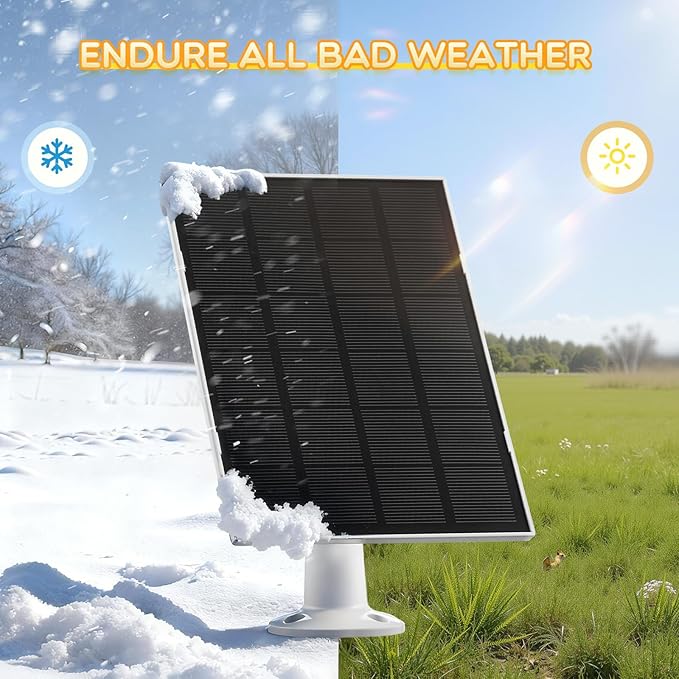 4 Pack 3w Solar Panel for Bird Feeder Camera Type-c Charger for Bird Feeder Outdoor Waterproof Solar Panel for Security Camera 360° Adjustable Safety Bracket Panels Charge Micro for Cameras