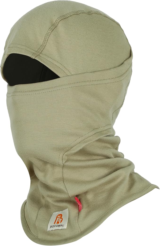 BOCOMAL FR Flame Resistant Balaclava Face Mask Arc Rated NFPA2112 CAT2 Helmet Liner Covering Hood for Welding