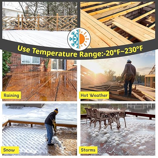 Joist Tape for Decking 2'' X 50', 10 Rolls Weather Resistance Butyl Tape, Waterproof and Anti-Corrosion, Self-Adhesive for Wood Joists Decks Beams Roof Rv
