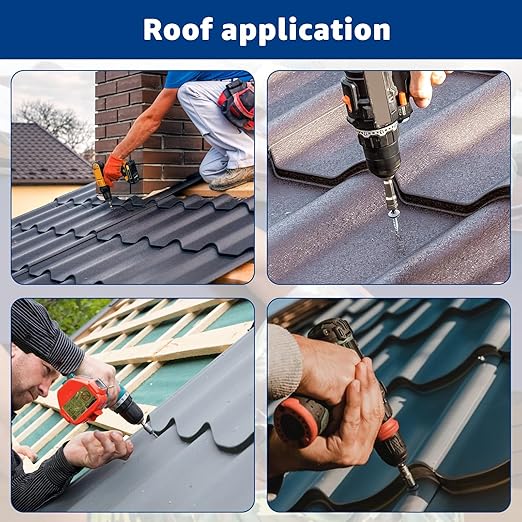 Metal Roofing Screws 300PCS #10 x 1-1/2 inch, Hex Head Sheet Metal Roof Screw with EPDM Washer Replacement for Corrugated Roofing