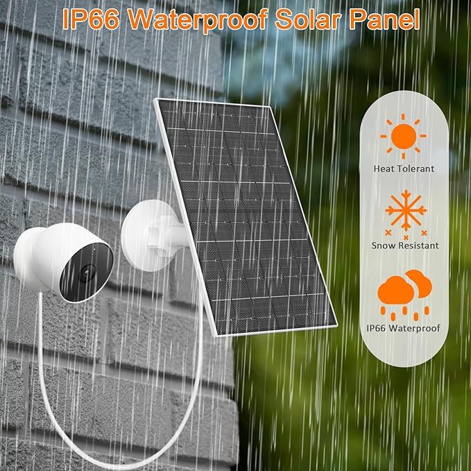 7W Solar Panel Compatible with Google Nest Camera Outdoor & Indoor (Battery Version), Solar Power Charger with IP66 Weatherproof, 360° Adjustable Mount, 9.8ft Cable,1 Pack