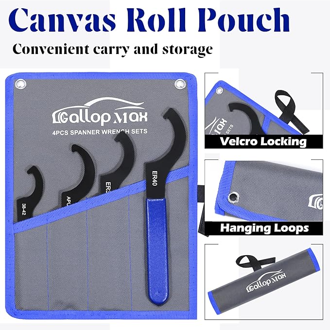 4Pcs Universal Coilover Spanner Wrench Set, Shock Wrench Adjustable Spanners for Most Car and Motorcycle Coil Over Shock Adjustments