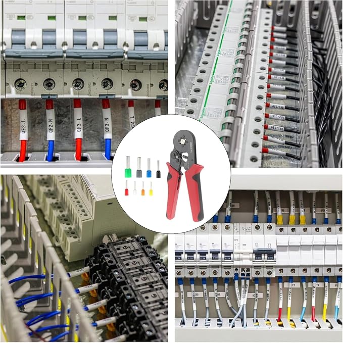 401PCS Ferrule Crimping Tool Kit, AWG23-7 Self-adjustable Ratchet Wire Crimping Tool Kit Crimper Plier Set with 400PCS Wire Terminals Crimping Connectors Wire End Ferrules Terminals