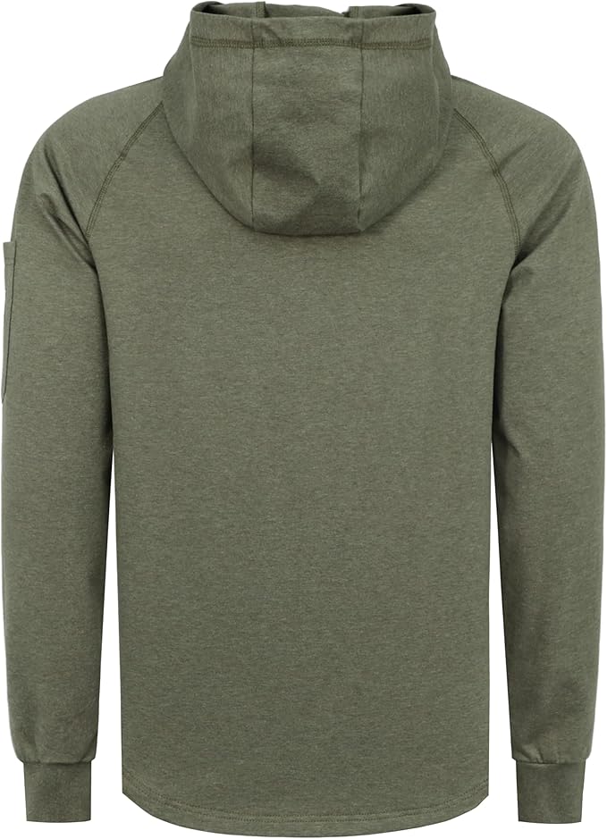BOCOMAL FR Hooded T Shirts Heather Series 6oz Flame Resistant NFPA2112 CAT2 Fire Retardant Hoodies Work Shirt