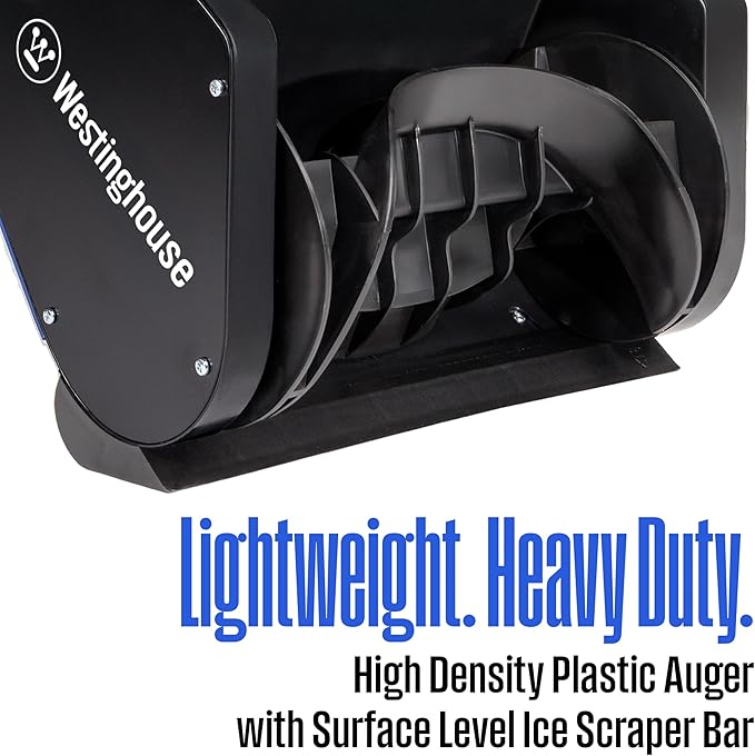 Westinghouse WSnow11SD Corded Snow Shovel, 11-inches Wide, Electric Snow Shovel with 20ft Throwing Distance, Plows 300lbs/min for Driveway/Steps/Sidewalk/Porch