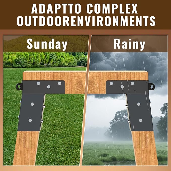 4 Pcs Deer Stand Brackets 4x4 Deer Blind Brackets Compound Angle Platform Bracket for Deer Hunting, Shooting Shack, Observation Decks, Tree Houses, Swing Sets, Outdoor Platforms.