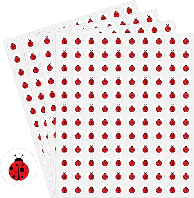 2400 Pcs Small Sticker for Kids,Mini Ladybug Sticker Cartoon Paper Small Decals Cute Self-Adhesive Stickers for Summer Party Envelopes Scrapbook Gifts DIY Supplies,0.5in（Ladybug）