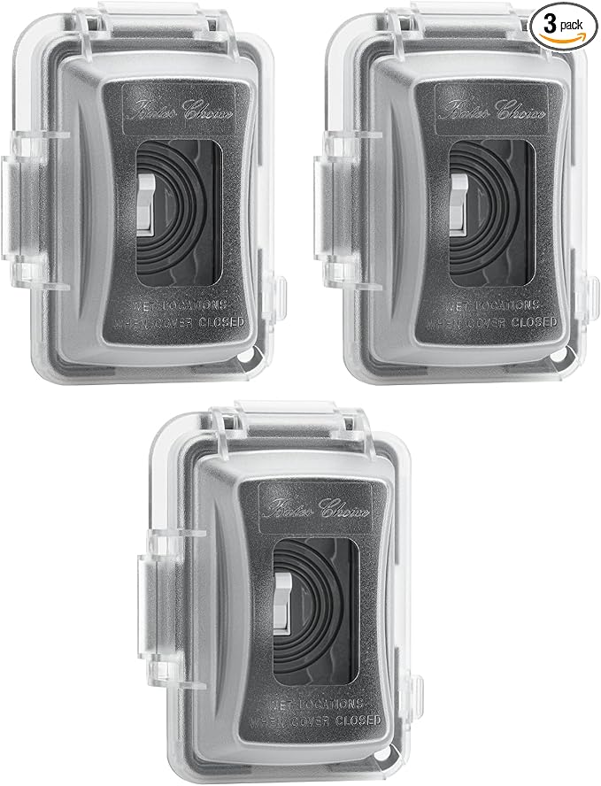Bates- Weatherproof Electrical Outlet Cover, 3 Pack, 1-Gang, Outdoor Outlet Cover Weatherproof