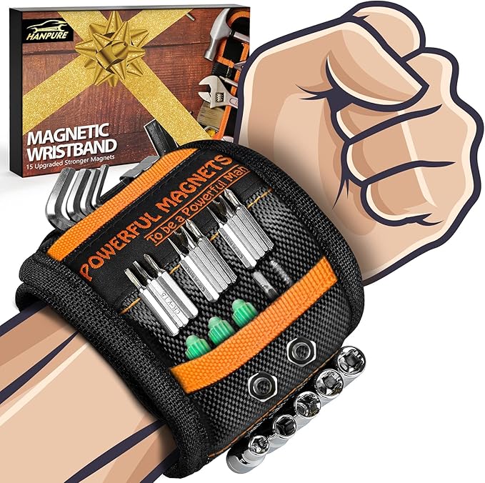 Tools Gifts for Men Stocking Stuffers Christmas - Magnetic Wristband for Holding Screws Wrist Magnet Tool Belt Holder Cool Gadgets for Men Birthday Gifts for Dad Father Women Adults Mens Gift Ideas