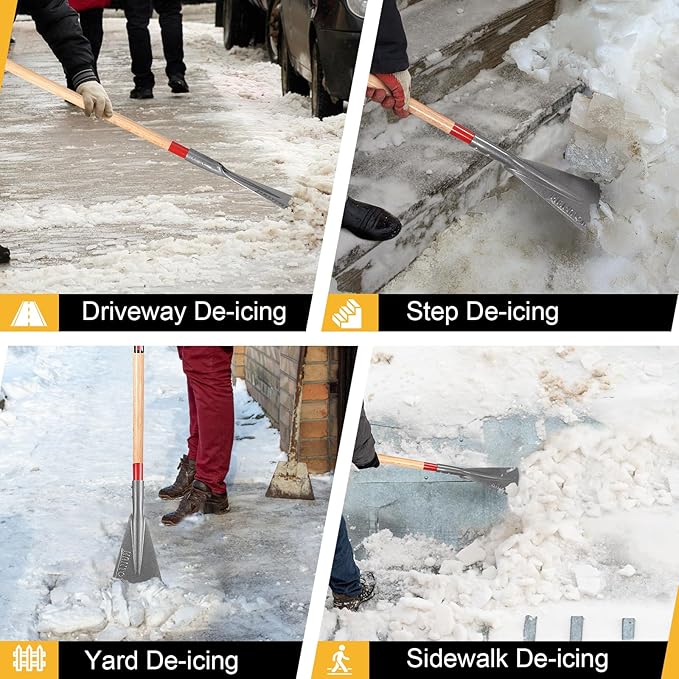 Ice Chopper Ice Scraper for Driveway Snow Ice Chisel Long Handled Ice Breaker Tool for Outdoor,57.5inches