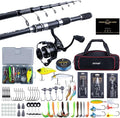 Goture Fishing Rod and Reel Combo, Red Telescopic Fishing Pole with Full Starter Kit & Carrier Bag, Portable 24T Travel Spinning Rod for Bass Trout, Freshwater Beginners Gift