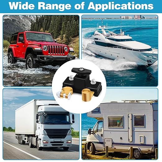 Pure Copper Car Battery Power Cut-Off Switch Breaker, Stable Transmission Smart Car Battery Disconnect Supplies, High Conductivity Disconnect Switch, Truck, Boat or Rv