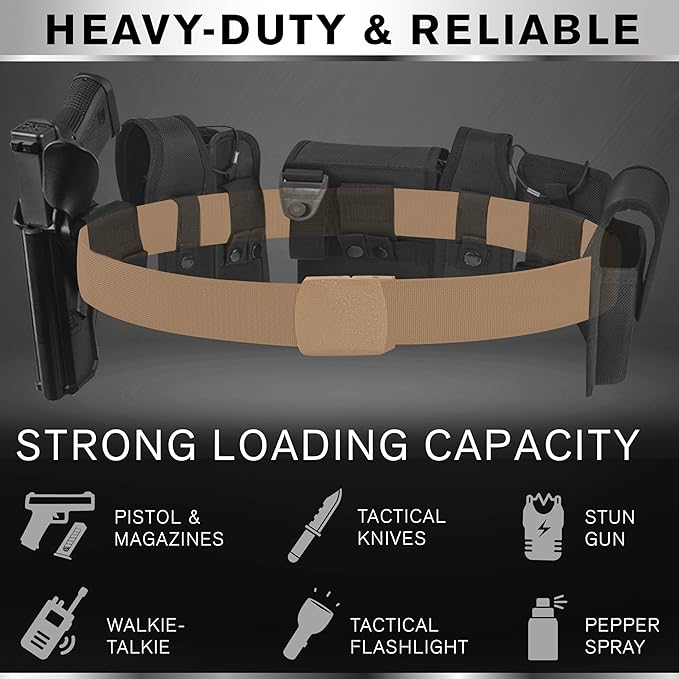 TECEUM Tactical Belt – Heavy-Duty & Quick Release – Military, Work, Rigger, Duty & Utility Belt for Men